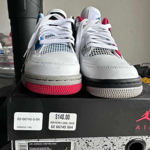 Jordan Men's Sneakers in White with Red and Blue Highlights - Picture 5 of 5